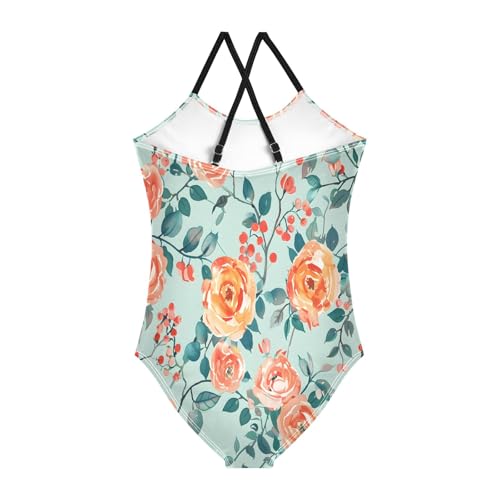 Rose Girls One-Piece Swimsuit Quick Dry Beach Swim Bathing Suit2