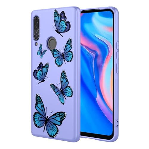 HTXWXJC Phone Case for Huawei Y9 Prime 2019 Case, Huawei P Smart Z Case, Honor 9X STK-LX1 Case Shockproof Flexible TPU Soft Case Butterfly Pattern Phone Cover for Huawei Y9 Prime 2019 Purple Butterfly