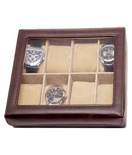 Stones Bridge Pu leather 8 slots watch box (brown) (B08B3RS68T) Amazon Price History, Amazon Price Tracker