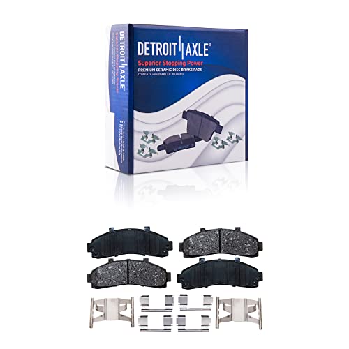 Image of Detroit Axle - 4WD Front Brake Kit for 95-01 Ford Explorer, 98-02 Ranger | Mazda B3000 B4000, 97-01 Mountaineer, 01-02 B2300, Drilled & Slotted Brake Rotors Ceramic Brake Pads: 11.26 inch inch Rotors