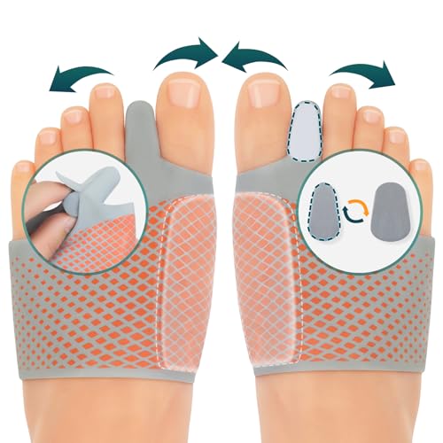 TENICORE Corrector de Juanetes 1 Par Hallux Valgus Separador De Silicona Juanetes Corrector Calcetines en los Zapatos Nocturno y Dia Endereza el Dedo Gordo del Pie Hombre Mujer Talla S 35-38
