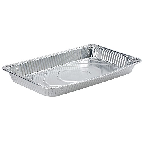 Disposable Aluminum Steam Table Foil Pans, Full-Size, Medium, 20-3/4"L x 12-3/4"W x 2-1/5"D, 10-Pack