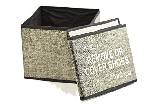 G & F Products Shoe Covers Box, Foldable Collapsible Shoe Covers Holder Bootie Box holds up to 100 Disposable Shoe for Realtors and Open House also works as Foldable Collapsible storage bin 9"x9"x9"