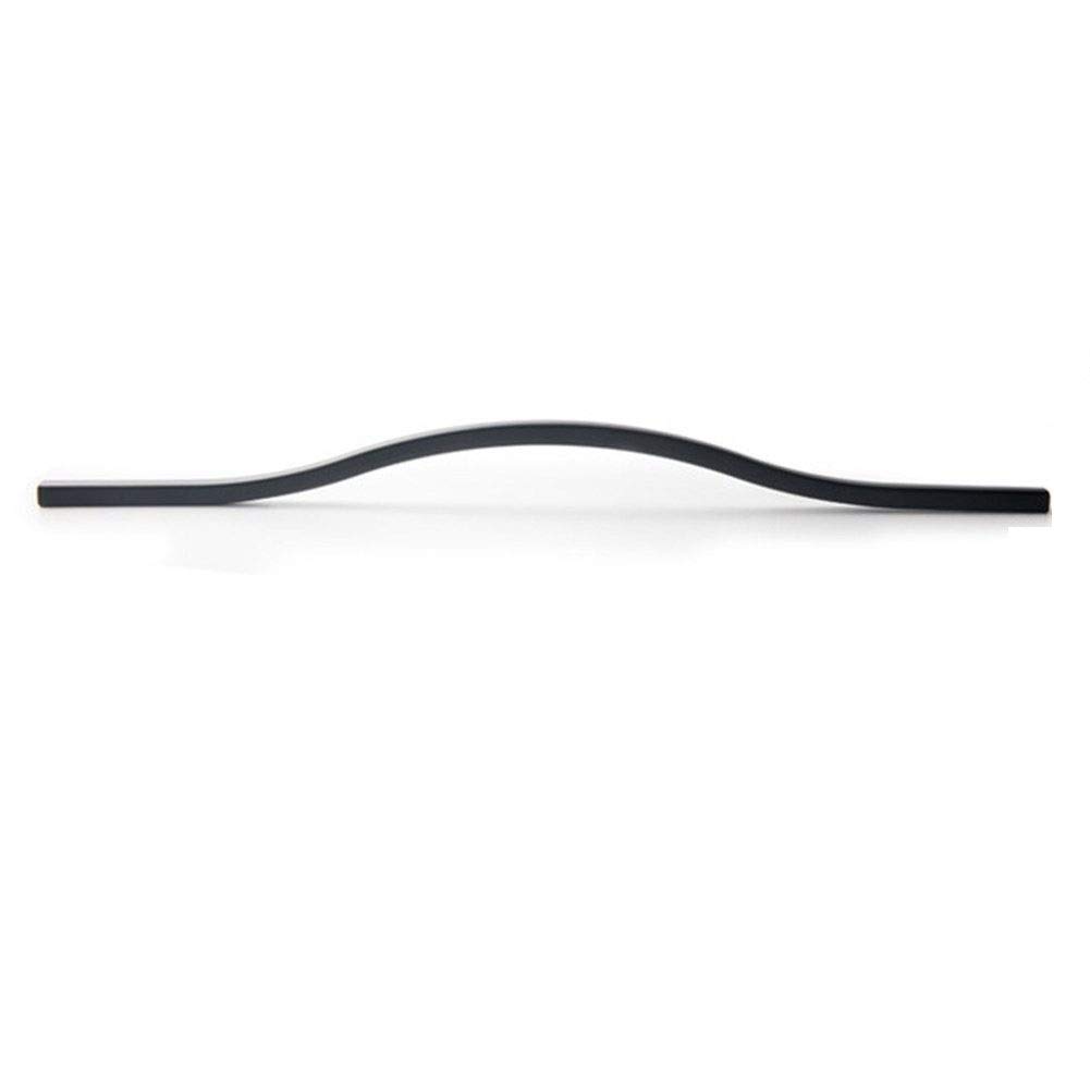 Pangyoo PYouo-Cabinet Handles European gold Handles, Line pattern/handle and Knobs,Drawer Pulls,Bathroom Pulls, Kitchen Cabinet Door Handle Pull Cabinet Hardware (Color : 320mm black 1pc)