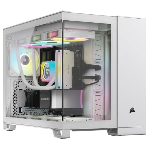 CORSAIR iCUE Link 2500X RGB Tempered Glass mATX Mid-Tower Dual Chamber PC Case – 2X CORSAIR RX120 RGB Fans Included – Wide Cooling Flexibility – Reverse Connection Motherboard Compatible – White