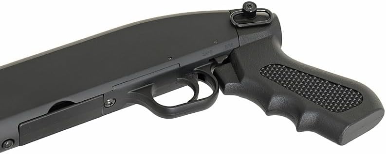 Pack de Escopeta Corta sin Culata Recortada de Muelle de Airsoft de Menos de 1 Julio de Potencia con un Cargador, 1000 Bolas de 6 mm, Cargador rápido Tico Tico Loader y Gafas de protección Pegaso