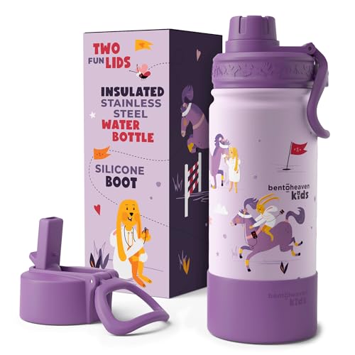 Botella de Agua Infantil Bentoheaven de Acero Inoxidable para Niños, Color Mauve miniatura 1