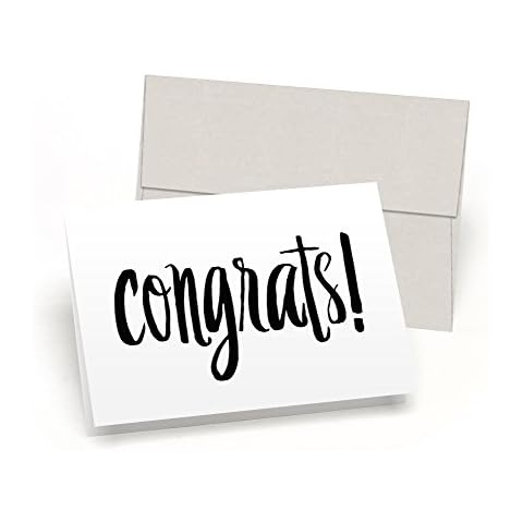 Congrats! Set of 10 Congratulations Cards + Gray Linen Envelopes - By Palmer Street Press Cover