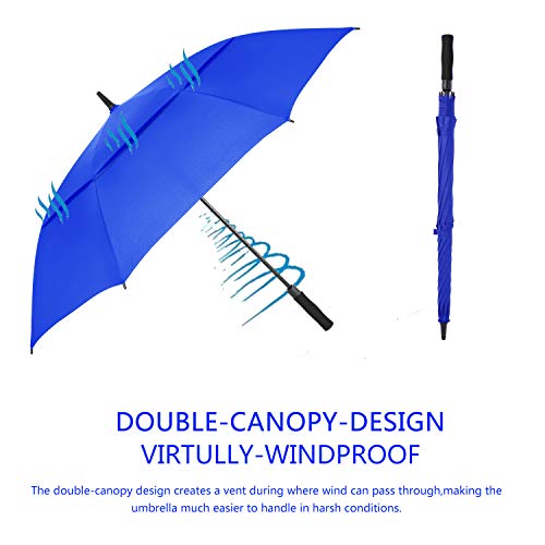 Image of MRTLLOA Automatic Open Golf Umbrella, 62 /68 Inch Extra-Large Oversized Double Canopy Vented Windproof Waterproof Stick Rain Golf Umbrellas for Men and Women