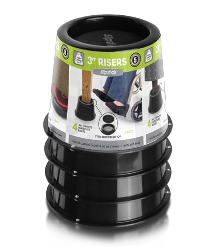 Slipstick CB672 Premium 3 Inch Bed Risers/Furniture Raisers...