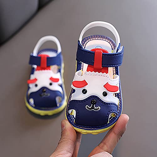 Toddler Baby Girl Boy Summer Sandals Cartoon Dog Shoes Non Slip Soft Sole First Walkers Prewalkers (Blue, 5 Infant)4