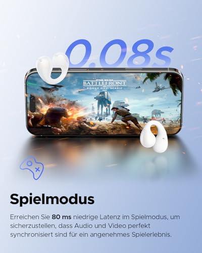 SoundPEATS PearlClip Pro Open‑Ear Clip On Bluetooth Kopfhörer, Weiß – Ansicht 8