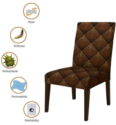 Image of Homerz Premium 6 Seater Dining Table Cloth with 6 Dining Chair Covers,Elastic Fitted Chair Slipcovers, Printed Polycotton Fabric, Table Cloth Size 60x90 inch (Luxury)