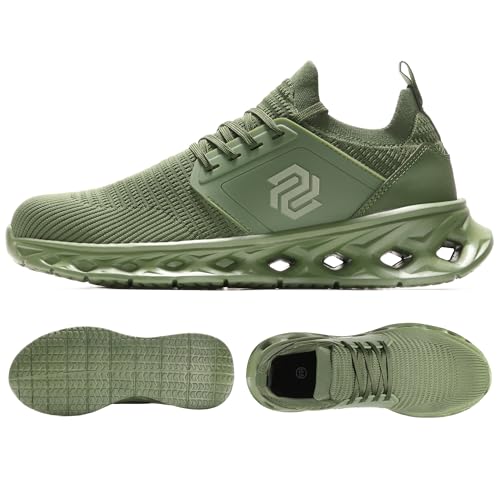 Image of Furuian Steel Toe Shoes for Men Women Slip On Safety Work Shoes Comfortable Lightweight Work Sneakers Industry Safety Sneakers