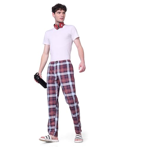 Image of Urban Scottish Men's Lounge Pants 100% Cotton Men's Lounge Night Pant Comfortable Leisure-Wear Lower with an Elastic Waist-Band and Regular Fit Track Pants, Machine Washable Stay at Home