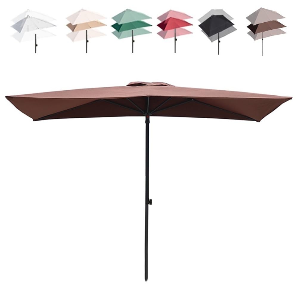 Parasol tarasowy z regulacją wysokości, 2 m, 2,5 m, 2,7 m, półosłona przeciwsłoneczna, na balkon, podwórko i patio, stylowy parasol zewnętrzny do ogrodu i salonu przy basenie