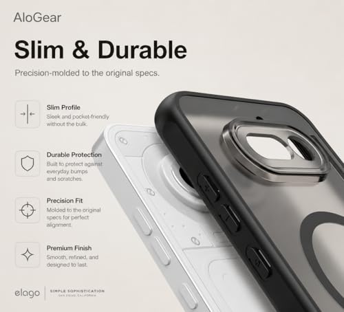 Image of Frosted Magnetic Case Cover for Nothing Phone 4a 5G, Translucent Black, Military Grade Shockproof (Translucent Black with MagSafe)