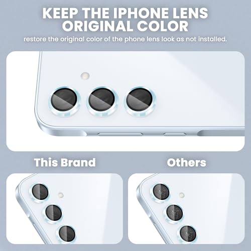 Image of FIRST MART Blue Camera Ring Guard Protector for Samsung Galaxy A35 and Samsung A55 | Tempered Glass with Metal Alloy Rings, HD Clear, Scratch Resistant, Case-Friendly | Pack of 1