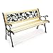 Produktbild Wiltec Gartenbank Sitzbank ROSI aus Holz und Gusseisen im Rosendesign Parkbank Zweisitzer Bank