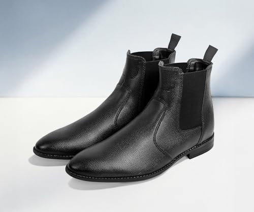 Image of LOUIS STITCH Men's Chelsea Boots | Handcrafted | High Ankle Boot| Comfortable Formal Office & Casual Wear Shoes | Dual Tone Patina Finish (LSRGPDCL)