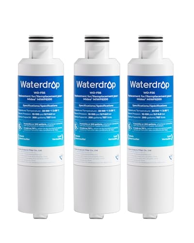 Image of Waterdrop MIWF6200 Replacement for Midea® MIWF6200 Twist-in, Sharp SJWF200, SJG2254FS, Zline® MIWFT2100, Midea® Side-by-side Refrigerator Water Filter, 3 Filters