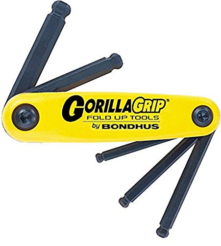 Bondhus 12894 GorillaGrip Set of 5 Ballpoint Fold-up Keys, sizes 3/16-3/8