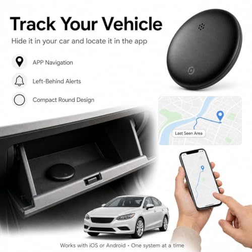 Image of GPS Tracker for Vehicles No Subscription, iOS & Android Dual System | Precise Location Car Tracker Tag, IP66 Bluetooth Tracker Device for Key, Luggage, Wallet, Kid and Pet (2-Pack)