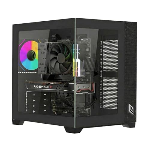 Gabinete Preto Mini Torre para PC Gaming Noua Vision ZK100 Micro ATX con Panel Frontal y Lateral de Vidrio Templado, Ventiladores ARGB y USB 3.0 miniatura 1