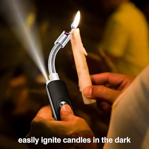 Encendedor eléctrico recargable USB con cuello flexible azul miniatura 3