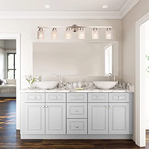 Image of ALICE HOUSE 41.3 inch Vanity Lights, 6 Light Wall Lighting, Brushed Nickel Finish Bathroom Lights Over Mirror, Bathroom Lighting AL9082-W6
