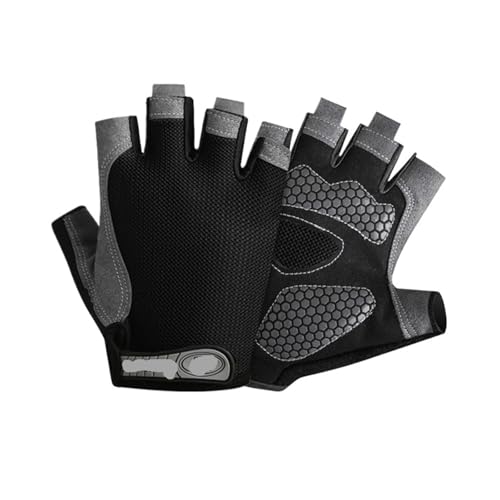 女性と男性のためのフィットネストレーニング指なしグローブ、サイクリングとウェイトリフティングのための デザインのボディビルディングエクササイズスポーツグローブ(Black,Blac)