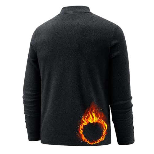 Mens Thermal T-Shirt Fashion Mock Turtleneck Pullover Top Autumn Long Sleeve Soft Lightweight Athletic Undershirts2