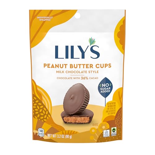 LILY'S Milk Chocolate Style Peanut Butter Cups Bag, 3.2 oz | No Sugar Added Peanut Butter Cups, Stevia Sweetened, Gluten Free Snacks, Kosher, Shareable Bag for Work or Home, 3.2 oz - image 4