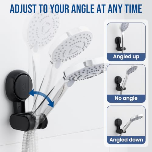 Image of TAILI Suction Shower Head Holder,Height Angle Adjustable,Universal,Black