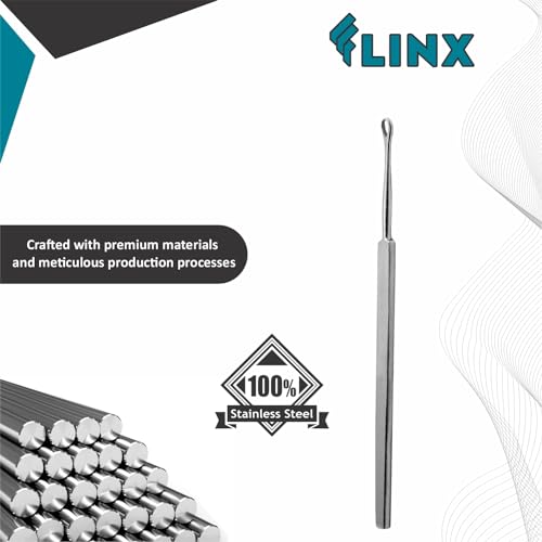 FLINX Metal Ear Wax Removal Tool with Pouch, Ear Pick Ear Wax Cleaner, Ear Cleaner Ear Wax Scoop, Limpiador de Oídos Ear Spoon Ear Cleaning Tools, Ear Wax Tools Kit Ear Picker Metal Ear Cleaner Tool - Thumbnail 2