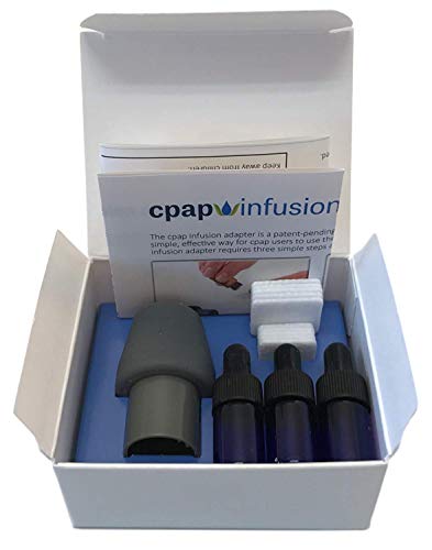 CPAP Infusion Adapter for Essential Oils - Universal Fit with Every Machine, Hose & Mask - Includes 10 Refill Pads, 3 2ml Blue Dropper Oil Bottles & Supplies - Thumbnail 2