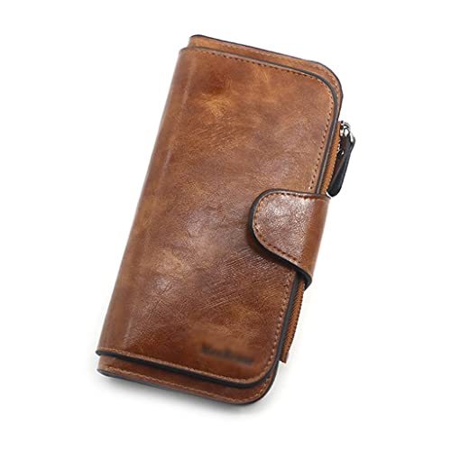 Wallet,Women's Wallet Made of Leather Wallets Three Fold Womens Purses Mobile Purse Female Coin Purse (D 19 * 10 * 2cm)