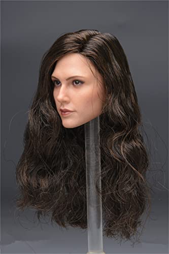 1/6 Scale Female Head Sculpt,European Beauty Girl Curls Hair Head Carved For 12Inch Female Ph Tbl Jo Action Figure Body (Squint Version) #TOP5