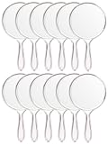 OMIRO Hand Mirror, Double-Sided Handheld Mirror 1X/3X Magnifying Mirror with Handle, Set of 12 (Clear)