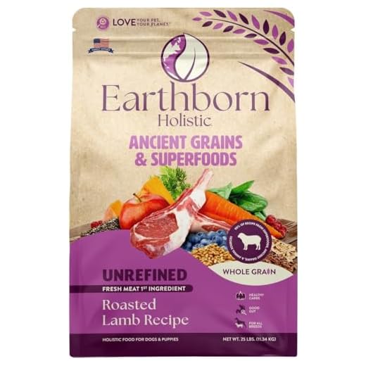 Earthborn Holistic Unrefined Roasted Lamb Recipe with Ancient Grains & Superfoods Dry Dog Food (4 Pounds)