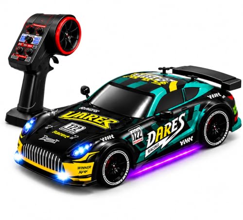 Image of Remote Control Sports Car & Off-Road SUV Toy for Kids, High Speed RC Racing with Wireless Remote, Realistic Lights & Premium Design Gift for Boys Girls (Black-Drift CAR)