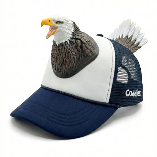 Coddies Eagle Hat Funny Eagle Trucker Cap with 3D Head Patriotic Animal Hat for Men & Women USA Outdoor Fishing & Gift