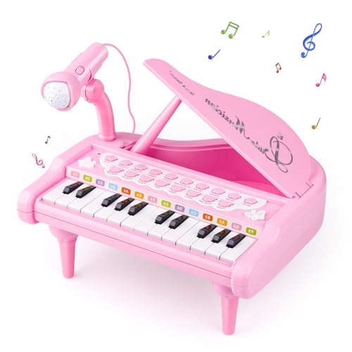 Nicknack Baby & Toddler Pink Piano Toy - 1 2 3 Year Old Girl's First Birthday Gift