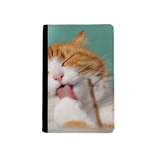 Étui portefeuille voyage passeport chat jaune cadeau idéal pour passionnés de voyages