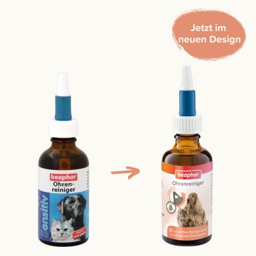 BEAPHAR - Sensitiv Ohrenreiniger - Für Hunde Und Katzen - Mit MSM (MethylSulfonylMethan) - Besonders Mild Und Reizarm - Zur Sanften Pflege Der Äußeren Ohrenpartie - 0% Alkohol - 50 ml