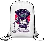 Größe: 41,5 x 49,5 cm Hey Hey Mama Stand Up Comedian Pug Gym Sack Casual Drawstring Bag