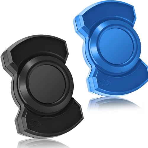 Image of 3-in-1 Fidget Spinner Toy for Adult Metal Slider Clicker Spinner Magnetic for Adult Men Office Desk Toy Stress Anxiety Relief ADHD Magnet EDC Cool Gadget Gifts Easter Basket Stuffer - Black+Blue