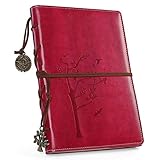 Refillable Writing Journals,Vintage Faux Leather Bound Notebook for Women with Lined Paper,Daily Use Gifts for Teachers/Girls/Travelers/Bloggers-Small A5