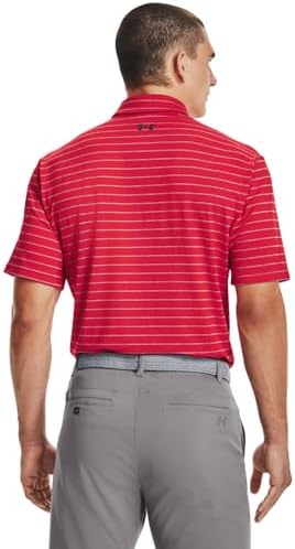 Under Armour Men's Playoff Polo Tour Striped, (600) Red/Steel/Pitch Gray, XX-Large - 1