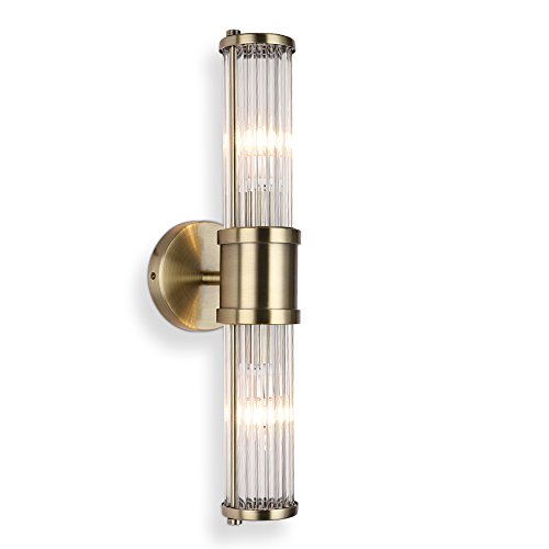 Best Deal Glass Wall Light Fixture Indoor Antique Bronze ECOBRT Bathroom Vanity Lights Fixtures Beside Mirror Lighting Lamps Up and Down Wall Mounted Light E12 Socket